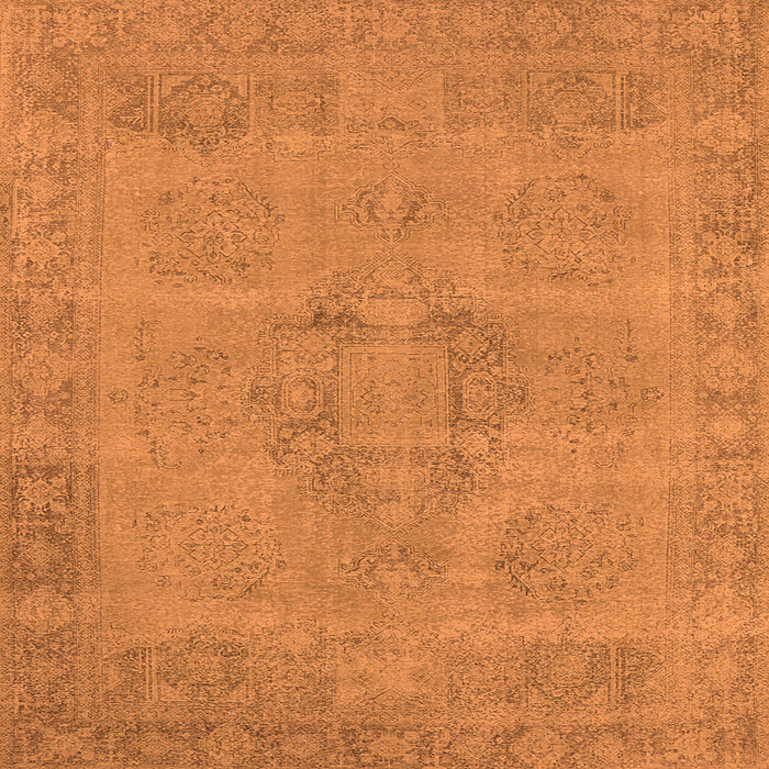 Square Machine Washable Oriental Orange Industrial Area Rugs, wshurb1922org