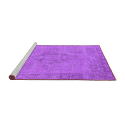 Sideview of Machine Washable Oriental Purple Industrial Area Rugs, wshurb1922pur