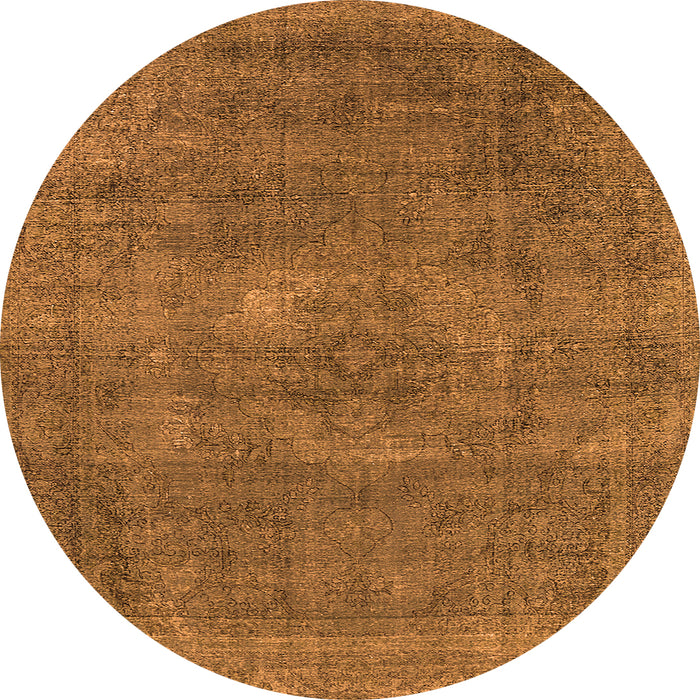 Round Oriental Orange Industrial Rug, urb1923org