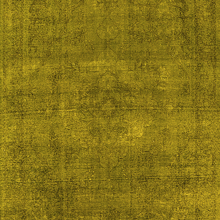 Machine Washable Oriental Yellow Industrial Rug, wshurb1923yw