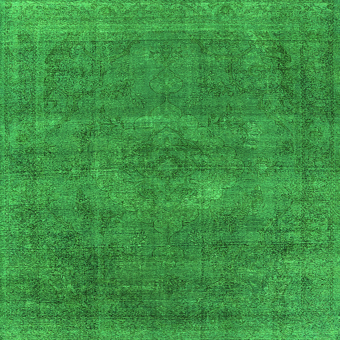 Square Oriental Green Industrial Rug, urb1923grn
