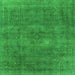 Square Oriental Green Industrial Rug, urb1923grn