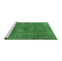 Sideview of Machine Washable Oriental Emerald Green Industrial Area Rugs, wshurb1923emgrn