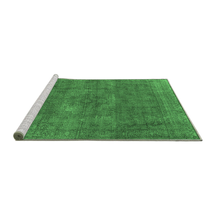 Sideview of Machine Washable Oriental Emerald Green Industrial Area Rugs, wshurb1923emgrn