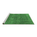 Sideview of Machine Washable Oriental Emerald Green Industrial Area Rugs, wshurb1923emgrn