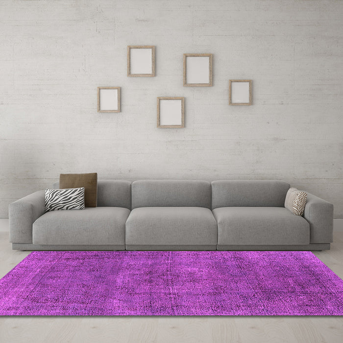 Machine Washable Oriental Pink Industrial Rug in a Living Room, wshurb1923pnk