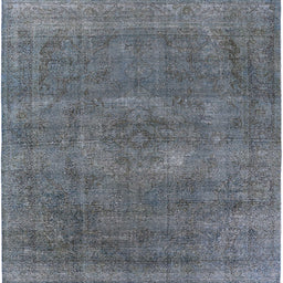 Square Mid-Century Modern Gray Oriental Rug, urb1923