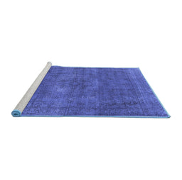 Sideview of Machine Washable Oriental Blue Industrial Rug, wshurb1923blu