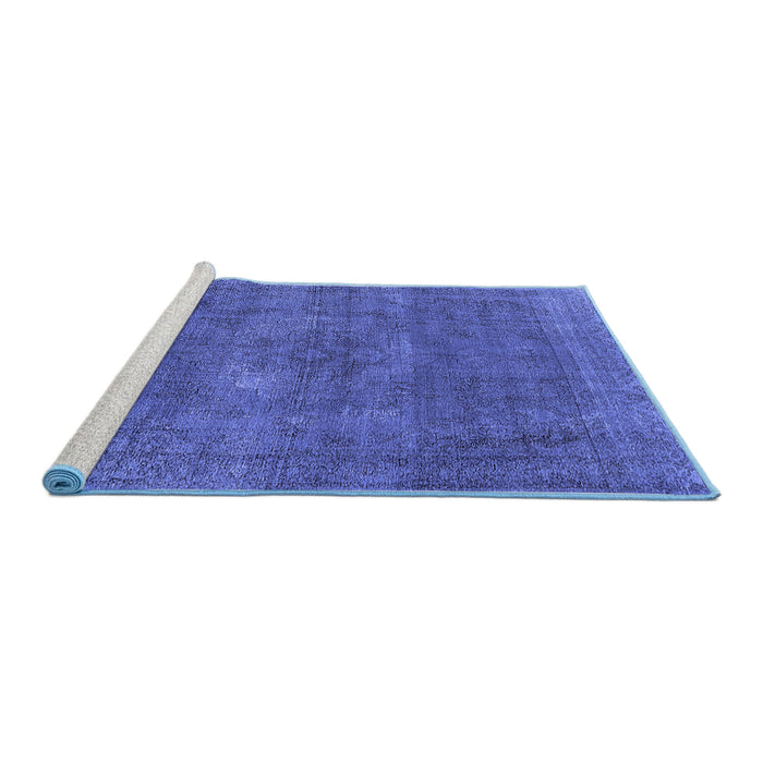 Sideview of Machine Washable Oriental Blue Industrial Rug, wshurb1923blu