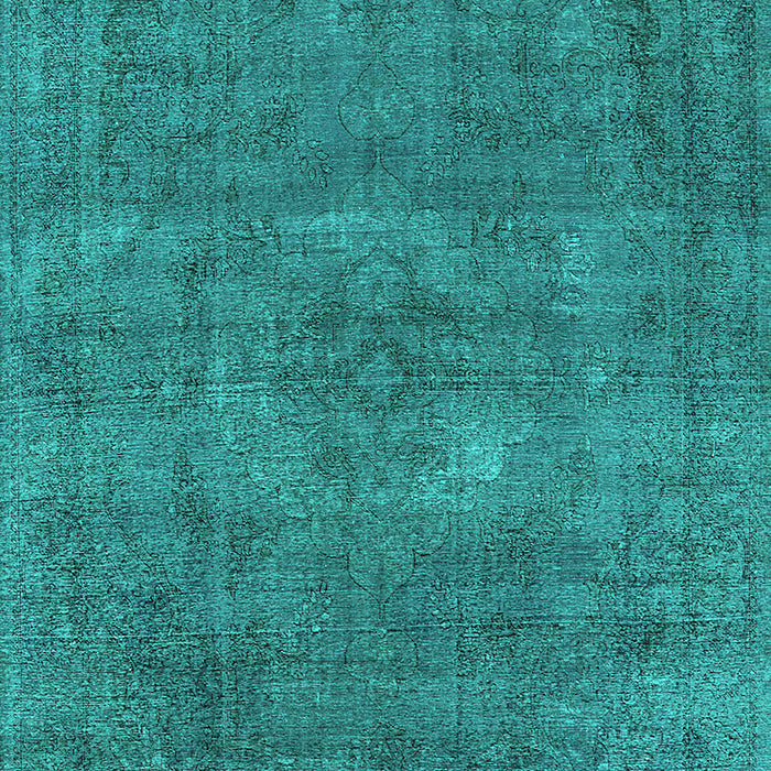 Machine Washable Oriental Turquoise Industrial Area Rugs, wshurb1923turq