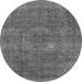 Round Oriental Gray Industrial Rug, urb1923gry