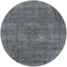 Round Mid-Century Modern Gray Oriental Rug, urb1923