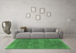 Machine Washable Oriental Emerald Green Industrial Area Rugs in a Living Room,, wshurb1923emgrn