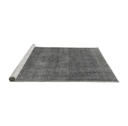 Sideview of Machine Washable Oriental Gray Industrial Rug, wshurb1923gry