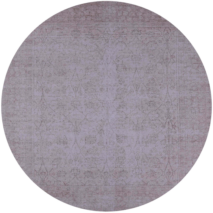 Round Machine Washable Industrial Modern Dark Gray Rug, wshurb1924