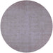 Round Machine Washable Industrial Modern Dark Gray Rug, wshurb1924