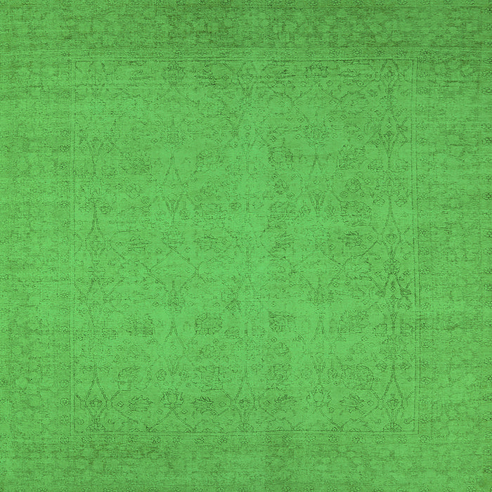 Square Oriental Green Industrial Rug, urb1924grn