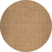 Round Oriental Brown Industrial Rug, urb1924brn