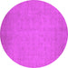 Round Oriental Pink Industrial Rug, urb1924pnk