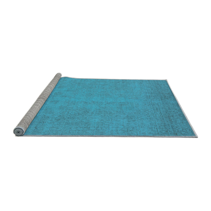 Sideview of Machine Washable Oriental Light Blue Industrial Rug, wshurb1924lblu