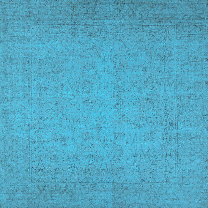 Square Machine Washable Oriental Light Blue Industrial Rug, wshurb1924lblu