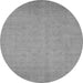 Round Machine Washable Oriental Gray Industrial Rug, wshurb1924gry