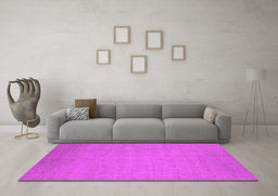 Machine Washable Oriental Pink Industrial Rug in a Living Room, wshurb1924pnk
