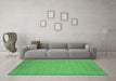 Machine Washable Oriental Emerald Green Industrial Area Rugs in a Living Room,, wshurb1924emgrn