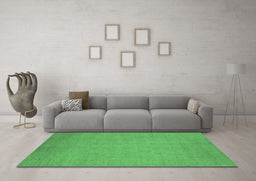 Machine Washable Oriental Emerald Green Industrial Area Rugs in a Living Room,, wshurb1924emgrn