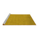 Sideview of Machine Washable Oriental Yellow Industrial Rug, wshurb1924yw