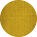 Round Oriental Yellow Industrial Rug, urb1924yw