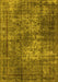 Machine Washable Oriental Yellow Industrial Rug, wshurb1925yw