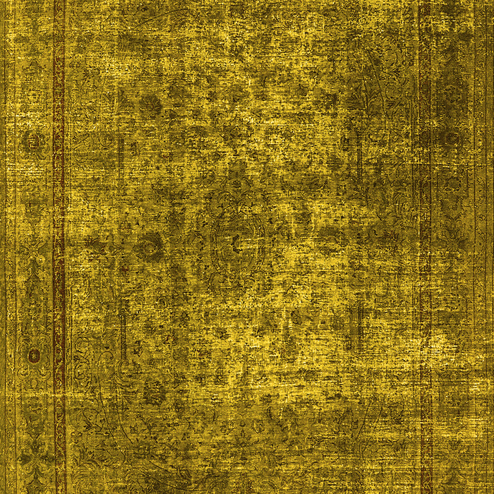 Machine Washable Oriental Yellow Industrial Rug, wshurb1925yw
