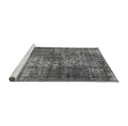 Sideview of Machine Washable Oriental Gray Industrial Rug, wshurb1925gry
