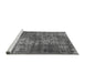 Sideview of Machine Washable Oriental Gray Industrial Rug, wshurb1925gry