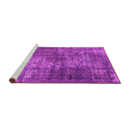 Sideview of Machine Washable Oriental Pink Industrial Rug, wshurb1925pnk