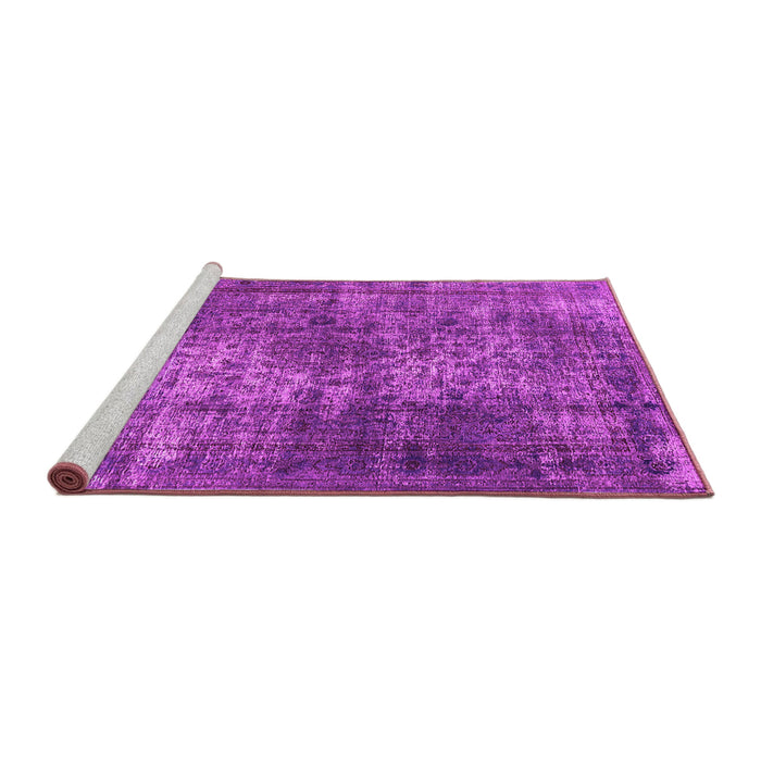Sideview of Machine Washable Oriental Pink Industrial Rug, wshurb1925pnk