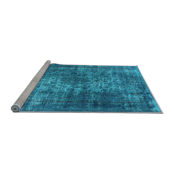 Sideview of Machine Washable Oriental Light Blue Industrial Rug, wshurb1925lblu
