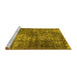 Sideview of Machine Washable Oriental Yellow Industrial Rug, wshurb1925yw