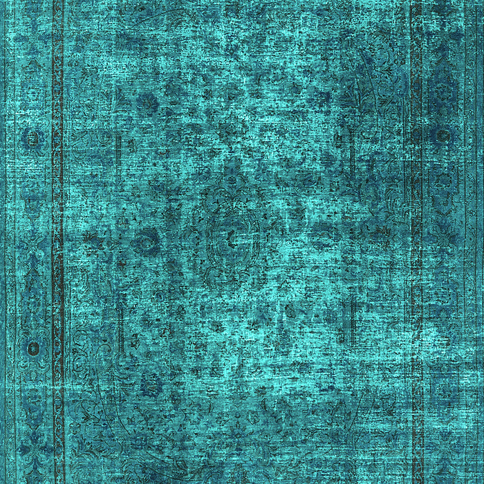 Machine Washable Oriental Turquoise Industrial Area Rugs, wshurb1925turq