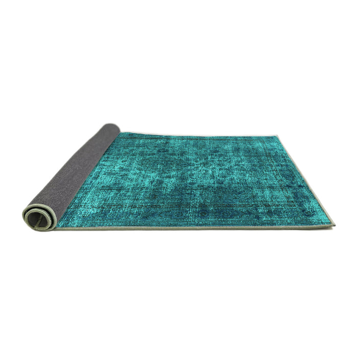 Sideview of Oriental Turquoise Industrial Rug, urb1925turq