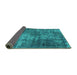 Sideview of Oriental Turquoise Industrial Rug, urb1925turq