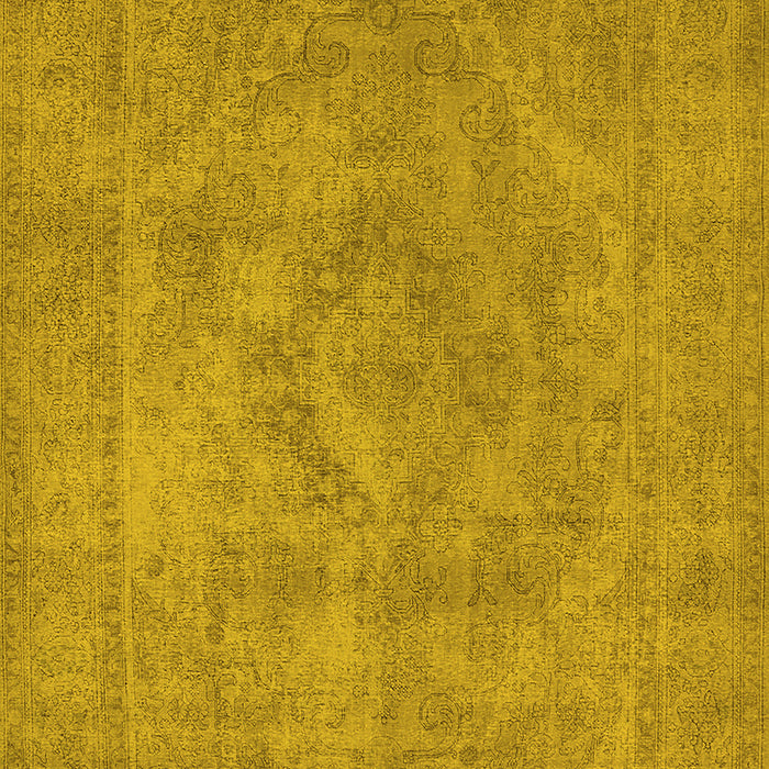 Machine Washable Oriental Yellow Industrial Rug, wshurb1926yw