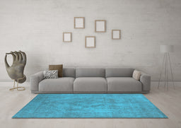 Machine Washable Oriental Light Blue Industrial Rug in a Living Room, wshurb1926lblu
