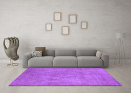 Machine Washable Oriental Purple Industrial Area Rugs in a Living Room, wshurb1926pur