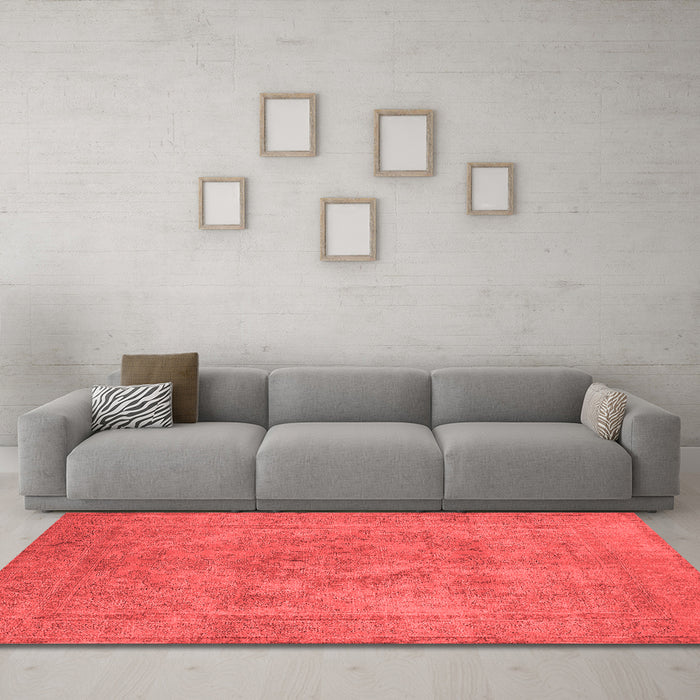 Industrial Red Washable Rugs