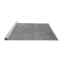 Sideview of Machine Washable Oriental Gray Industrial Rug, wshurb1926gry