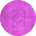 Round Oriental Pink Industrial Rug, urb1926pnk