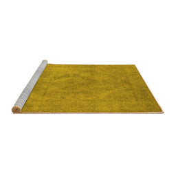 Sideview of Machine Washable Oriental Yellow Industrial Rug, wshurb1926yw
