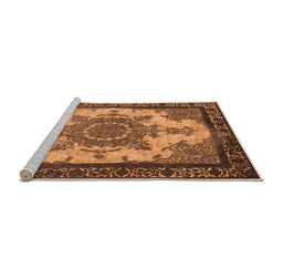 Sideview of Machine Washable Oriental Orange Industrial Area Rugs, wshurb1927org
